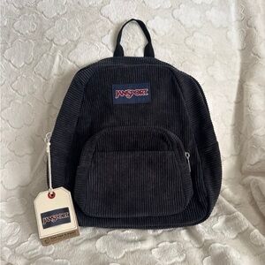JanSport Black Half Pint Mini Corduroy Backpack